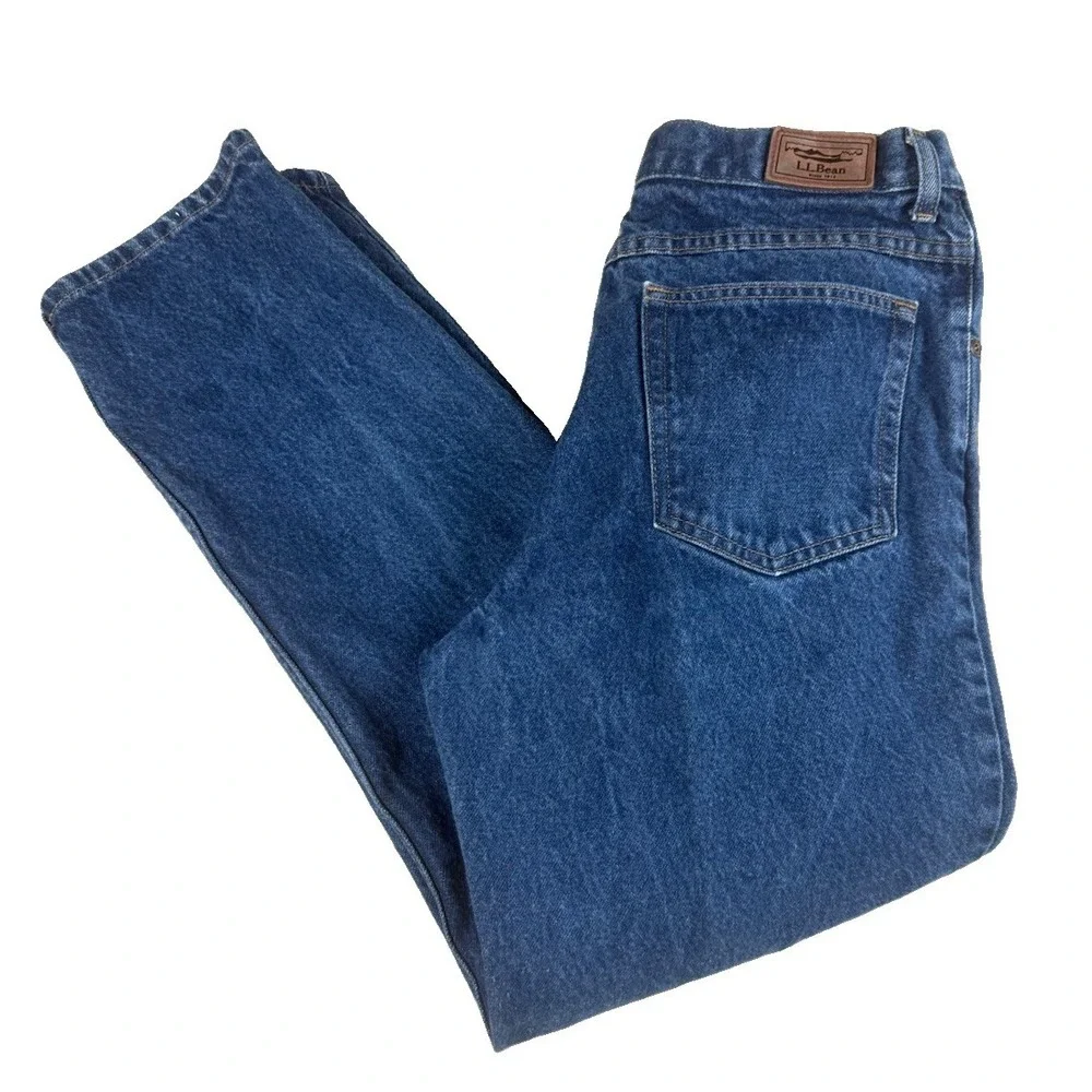 L.L.Bean Classic Fit Jeans Men's 33x29 Blue Denim 100% Cotton Straight Leg